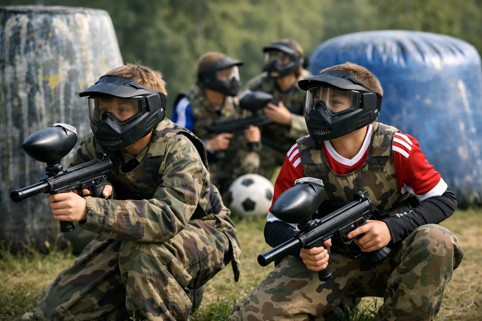 Youth Football Club Paintball Team Building